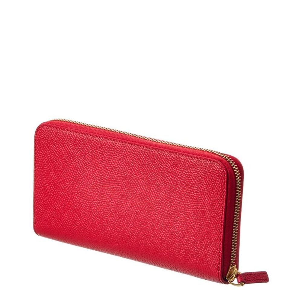 Valentino Vlogo Signature Leather Zip Around Wallet, Red - Picture 2 of 4